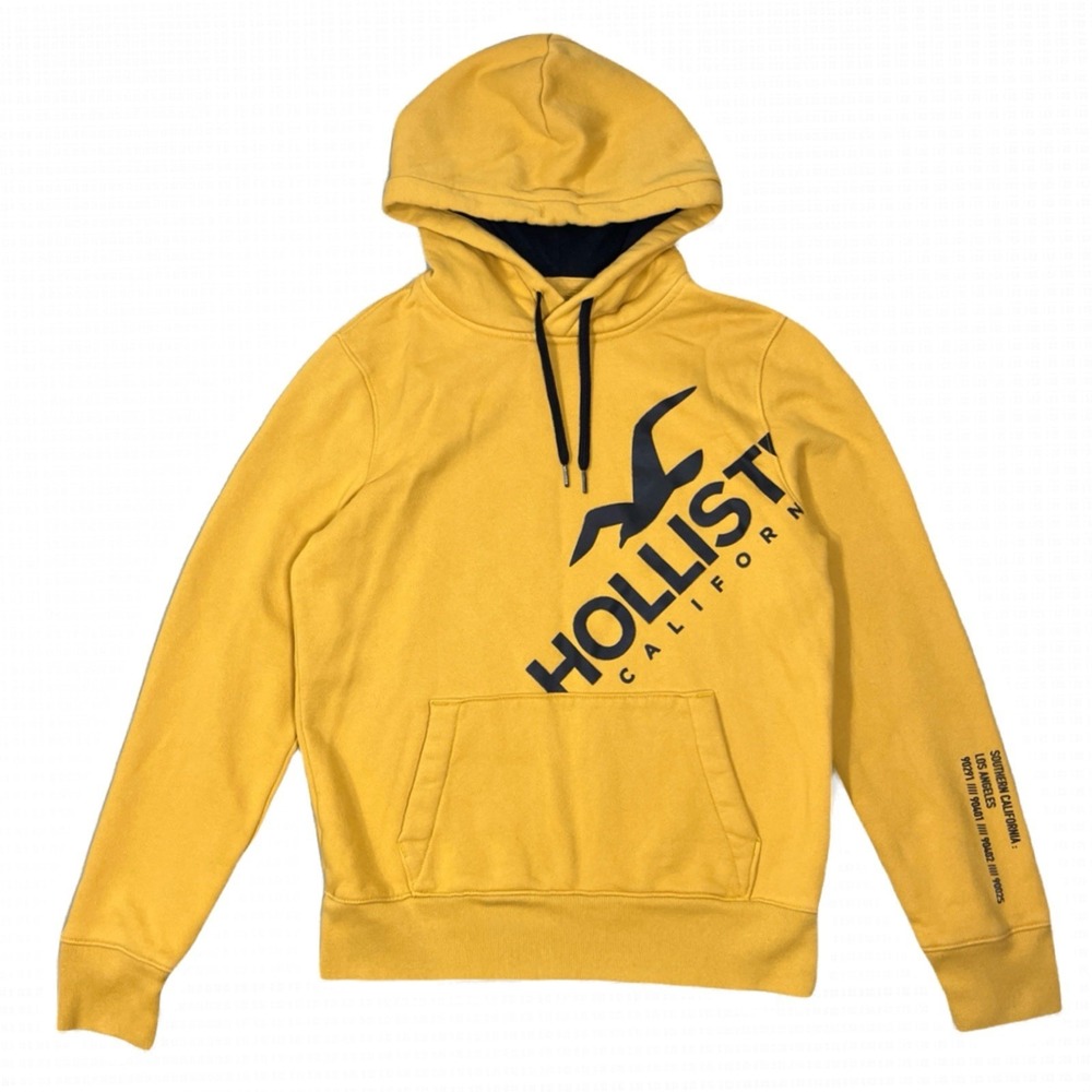 Hollister Womens Long Sleeve Hoodie Pullover Fleece Jacket Yellow XS - Picture 2 of 14